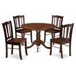 Pemberly Row 5-Piece Solid Wood Dining Set in Mahogany Finish