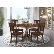 Pemberly Row 5-piece Mahogany Wood Dining Set with Panel Back Chairs