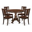 Pemberly Row 5-piece Mahogany Wood Dining Set with Panel Back Chairs