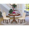 Pemberly Row 3-Piece Wood Dining Set in Mahogany and Cream