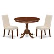 Pemberly Row 3-Piece Wood Dining Set in Mahogany and Cream