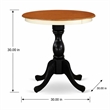 Pemberly Row Round Rubberwood Kitchen Table in Buttermilk and Black