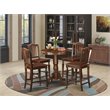 Pemberly Row 5-Piece Wood Dining Table Set with Mahogany Finish