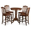 Pemberly Row 5-Piece Wood Dining Table Set with Mahogany Finish