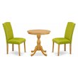 Pemberly Row 3-Piece Oak Wood Dining Table Set with Autumn Green Chairs