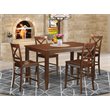 Pemberly Row 5-Piece Wood Counter Height Dining Set in Mahogany Finish
