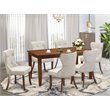 Pemberly Row 7-Piece Wood Dining Table and Chair Set in Mahogany Finish