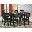 Pemberly Row 7-Piece Black Wood Kitchen Table and Chair Set