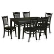 Pemberly Row 7-Piece Black Wood Kitchen Table and Chair Set