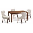 Pemberly Row 5-Piece Wood Dining Table Set in Mahogany