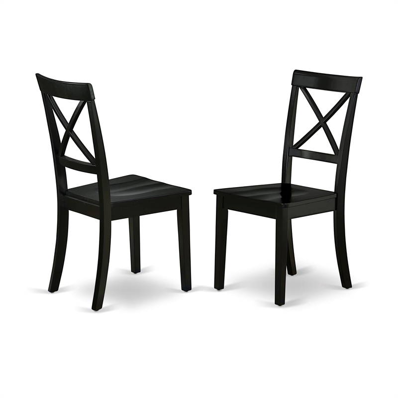 Pemberly Row 3-Piece Dining Table Set with X-Back Chairs in Black & Cherry