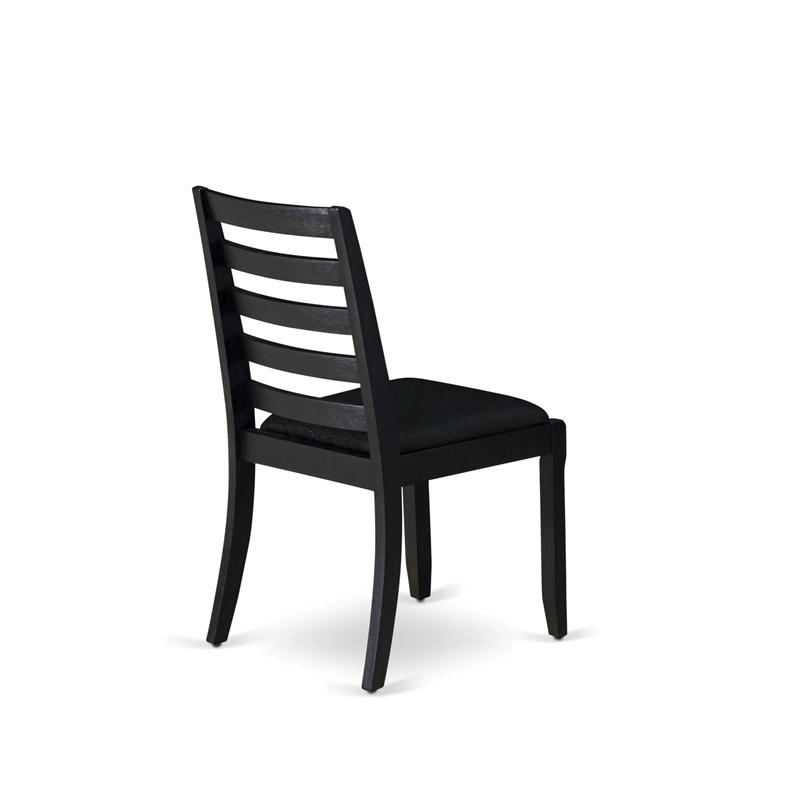 Pemberly Row Black 3-Piece Rubberwood Dining Set with Stackable Chairs