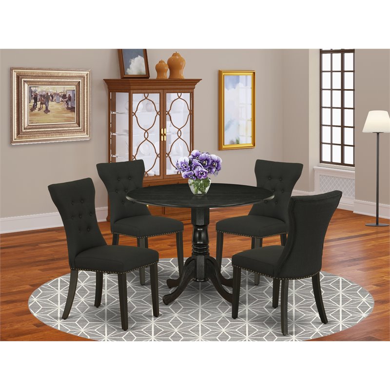 Pemberly Row 5-Piece Dining Table and Chair Set in Black Finish