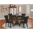 Pemberly Row 5-Piece Dining Table and Chair Set in Black Finish