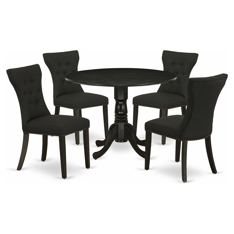 Pemberly Row 5-Piece Dining Table and Chair Set in Black Finish