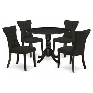Pemberly Row 5-Piece Dining Table and Chair Set in Black Finish
