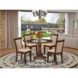 Pemberly Row 5-Piece Modern Dining Table Set in Natural Walnut Finish