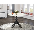 Pemberly Row Round Table with Linen White Top and Black Pedestal