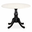 Pemberly Row Round Table with Linen White Top and Black Pedestal