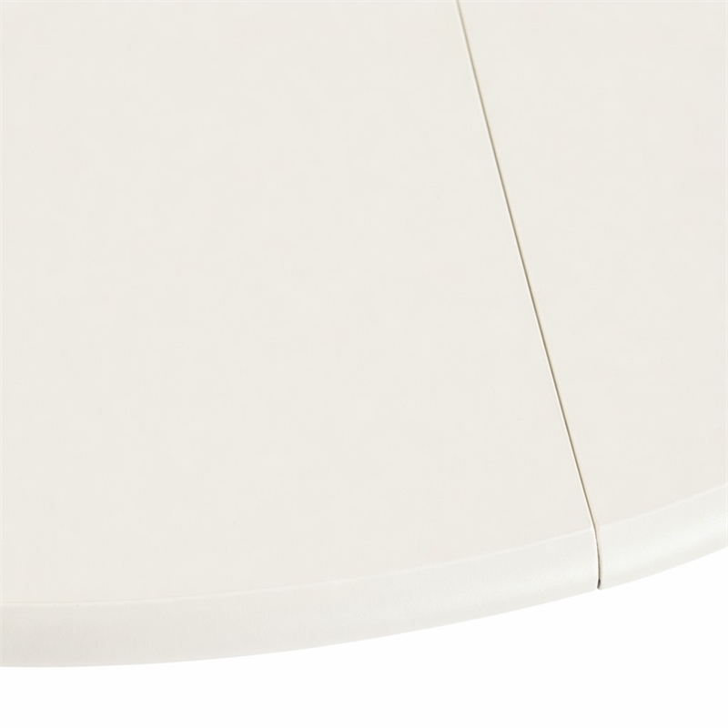 Pemberly Row Round Table with Linen White Top and Black Pedestal