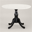 Pemberly Row Round Table with Linen White Top and Black Pedestal
