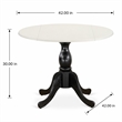 Pemberly Row Round Table with Linen White Top and Black Pedestal
