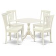 Pemberly Row 5-Piece Traditional Dining Set in White Linen Finish