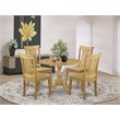 Pemberly Row 5-Piece Rustic Oak Wood Dining Set with Slatted Back