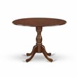 Pemberly Row 5-Piece Mahogany Dining Set with Linen Seat Chairs