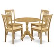 Pemberly Row 5-Piece Wood Dining Set with Oak Chairs and Table Finish