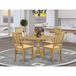 Pemberly Row 5-Piece Wood Dining Set with Oak Chairs and Table Finish