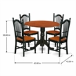 Pemberly Row 5-Piece Wood Dining Set with Round Drop-Leaf Table in Black Cherry