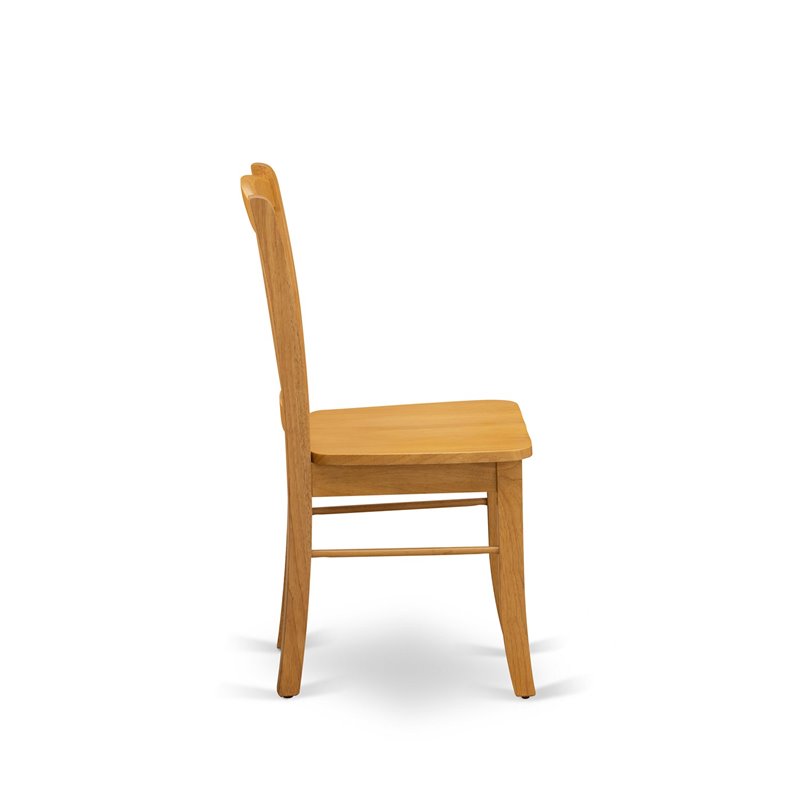 Pemberly Row 5-Pc Asian Solid Wood Dining Set in Oak Finish
