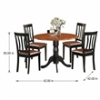 Pemberly Row 5-Piece Wood Dining Table Set in Black and Cherry
