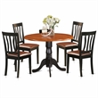 Pemberly Row 5-Piece Wood Dining Table Set in Black and Cherry