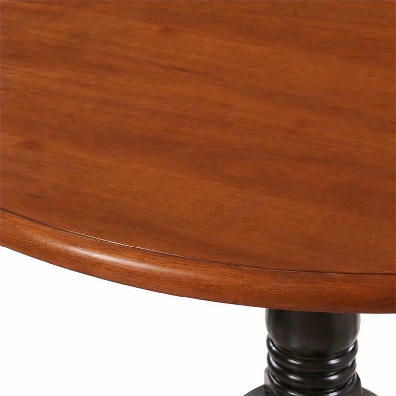 Pemberly Row 5-Piece Wood Dining Table Set in Black and Cherry