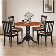 Pemberly Row 5-Piece Wood Dining Table Set in Black and Cherry