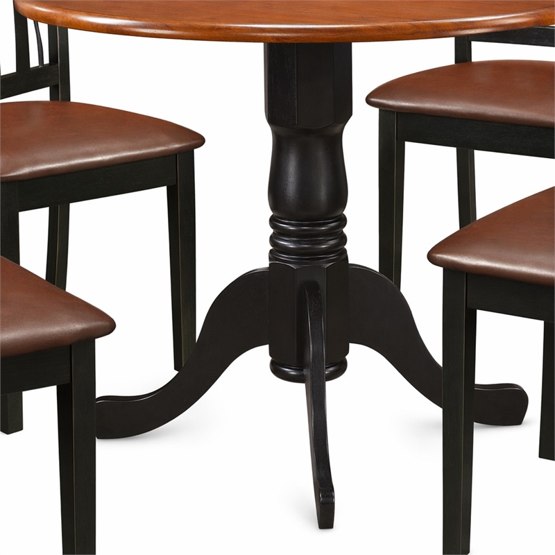 Pemberly Row 5-Piece Wood Dining Table Set in Black and Cherry