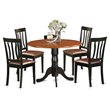 Pemberly Row 5-Piece Wood Dining Table Set in Black and Cherry