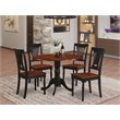 Pemberly Row 5-Piece Round Wood Dining Table Set in Black and Cherry