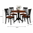 Pemberly Row 5-Piece Round Wood Dining Table Set in Black and Cherry