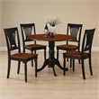 Pemberly Row 5-Piece Round Wood Dining Table Set in Black and Cherry