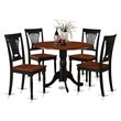 Pemberly Row 5-Piece Round Wood Dining Table Set in Black and Cherry