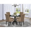 Pemberly Row 5-Piece Rubberwood Dining Set in Black and Light Sable