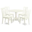 Pemberly Row 5-Piece Wood Dining Table Set in Linen White Finish