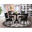 Pemberly Row 5-Piece Wood Dining Set with Slatted Chairs in Black