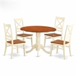 Pemberly Row 5-Piece Dining Set in Buttermilk Cherry Wood
