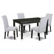 Pemberly Row 5-Piece Wood Dining Set with Black and Blue Finish