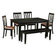 Pemberly Row 6-Piece Traditional Wood Dining Set in Black
