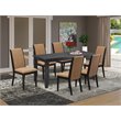 Pemberly Row 7-Piece Dining Table Set with Upholstered Chairs in Black